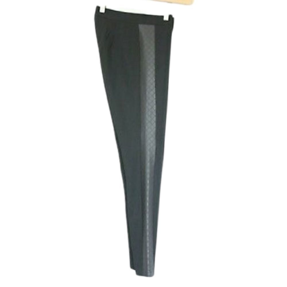 BR black legging faux leather tuxedo stripe